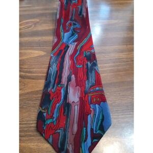 Jerry Garcia Parrots & Frogs Collection Silk Mens Tie Blue 3 3/4" Wide‎ 59" Long